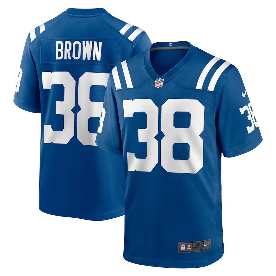 Men Indianapolis Colts #38 Tony Brown Nike Royal Player Game NFL Jersey